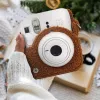 LOVEINSTANT ochranné puzdro pre Fujifilm Instax Mini 12 - plyšový dizajn psa - hnedé