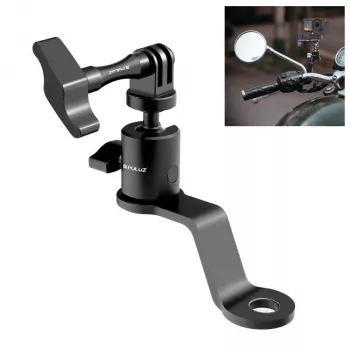 PULUZ zrkadlový držiak pre motorku, štvorkolku, skúter, bicykel - univerzálny držiak na riadidlá a rameno zrkadla pre smartfón, akčnú kameru, GoPro - PU1056B