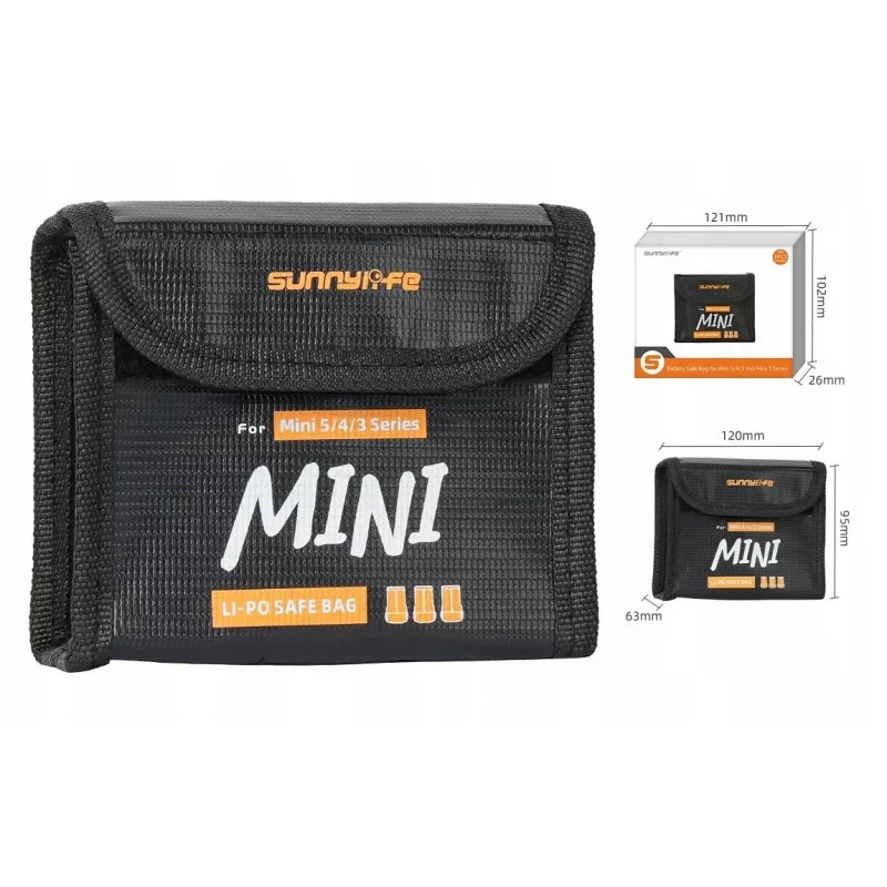 SUNNYLIFE ohňovzdorné puzdro na batérie pre 3x DJI Mini 5/4/3 Pro Mini 3 batérie N5p-dc085-3