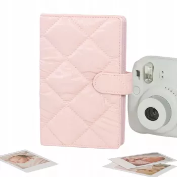 LOVEINSTANT album pre 108 fotografií kompatibilný s Fujifilm Instax Mini 12 40 11 9 8 7 Evo Liplay Link / prešívaný ružový