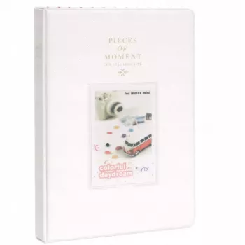 LOVEINSTANT fotoalbum na 128 fotografií pre Fujifilm Instax Mini 99 12 40 11 41 Evo LiPlay Link / biely