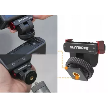 SUNNYLIFE magnetický rýchloupínací držiak s konektorom cold shoe a 1/4 palcovým závitom pre DJI Osmo Action 5 Pro / 4 / 3 / 2 - čierny