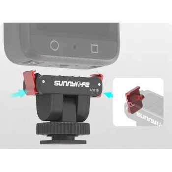 SUNNYLIFE magnetický rýchloupínací držiak s konektorom cold shoe a 1/4 palcovým závitom pre DJI Osmo Action 5 Pro / 4 / 3 / 2 - čierny