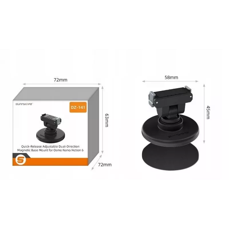SUNNYLIFE rýchloupínací držiak 1/4 palca s magnetickou základňou pre DJI Osmo Nano / DJI Action 6 / DZ-141-D