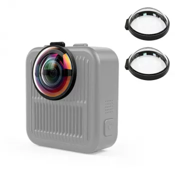 PULUZ 2x tvrdené sklo ochrana objektívu pre GoPro Max 2 - čierny rám
