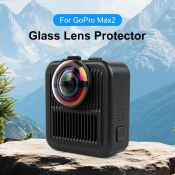 PULUZ 2x tvrdené sklo ochrana objektívu pre GoPro Max 2 - čierny rám