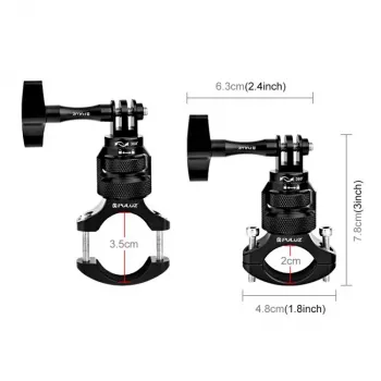PULUZ PU796B 360° držiak na riadidlá pre motorku/bicykel pre GoPro SJCAM Xiaomi DJI