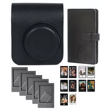 LOVEINSTANT 4-in-1 sada príslušenstva pre Fujifilm Instax Mini 41 - čierna taška, album, rámiky a samolepky
