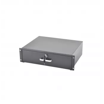 RACKTEL RL-SZ3U 3U výsuvný zásuvka pre 19-palcové racky, čierna (RAL 9005)