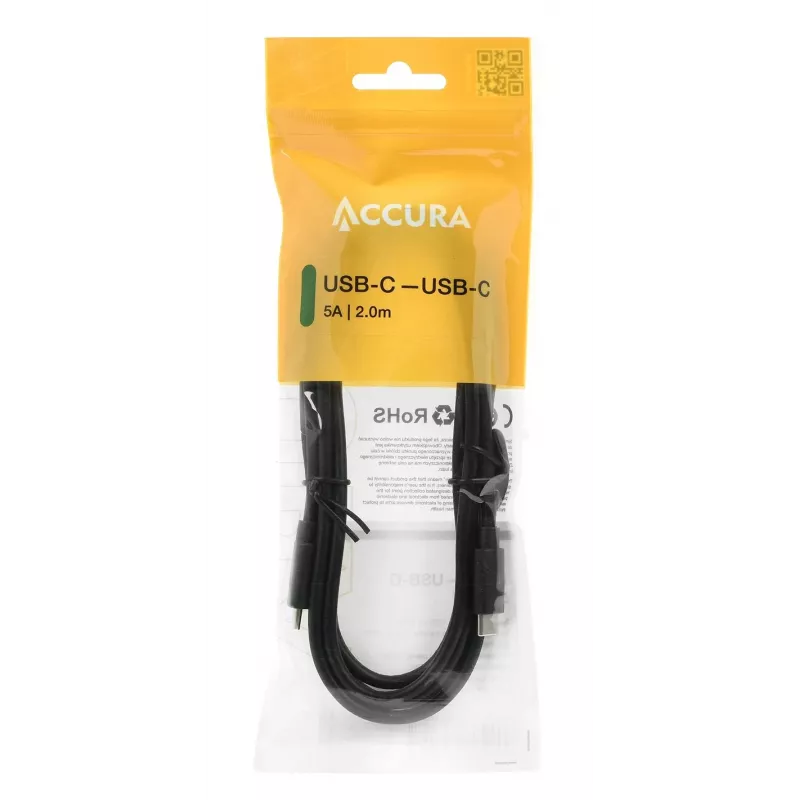 Accura USB-C na USB-C kábel 2,0 m 100W čierny