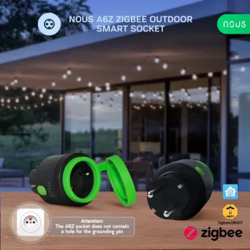 NOUS A6Z vonkajšia smart zásuvka Zigbee, balenie 1 ks, monitorovanie energie