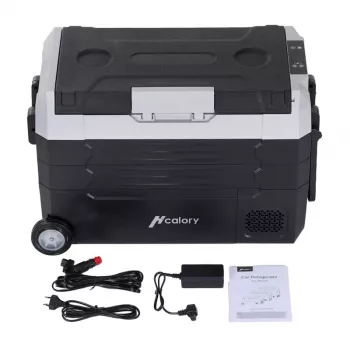 HCALORY D55M+ Car Cooler s Bluetooth, 55L, kompresor, -20°C až +20°C, DC 12V/24V, AC 100-240V, čierna
