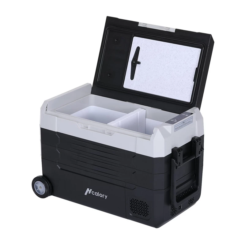 HCALORY D55M+ Car Cooler s Bluetooth, 55L, kompresor, -20°C až +20°C, DC 12V/24V, AC 100-240V, čierna