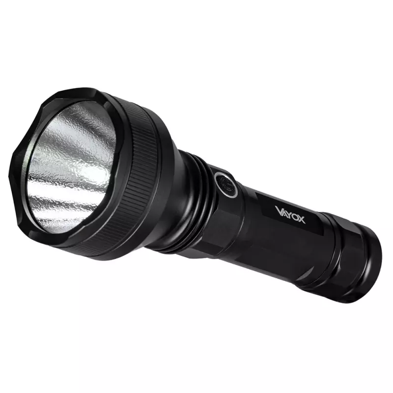 VAYOX VA0109 taktická akumulátorová baterka, 1900 lm, 20 W, 5000 mAh, USB-C, IPX5