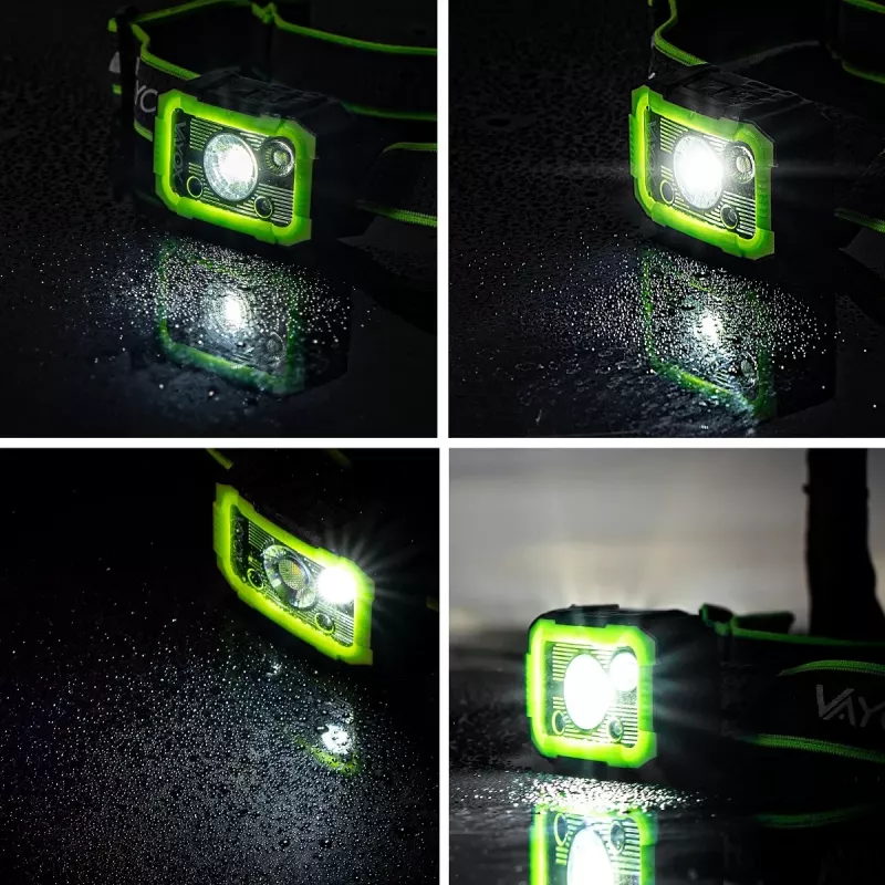 VAYOX VA0187 akumulátorová čelová lampa, 750 lm, CREE + SMD, pohybový senzor, IP66