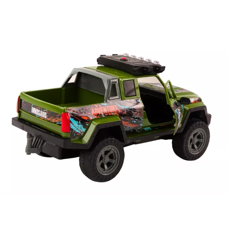 LEAN TOYS Off-Road Jagdwagen Hunter dinosaurus svetlá zvuky zelená