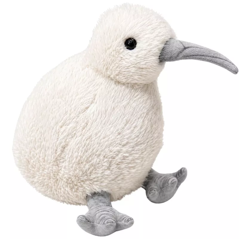 LEAN TOYS Plyšový vták kivi maskot maznavá hračka biela 17 cm