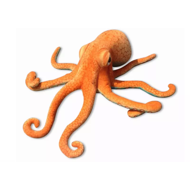 LEAN TOYS Plyšová chobotnica plyšová hračka maskot oranžová 55cm