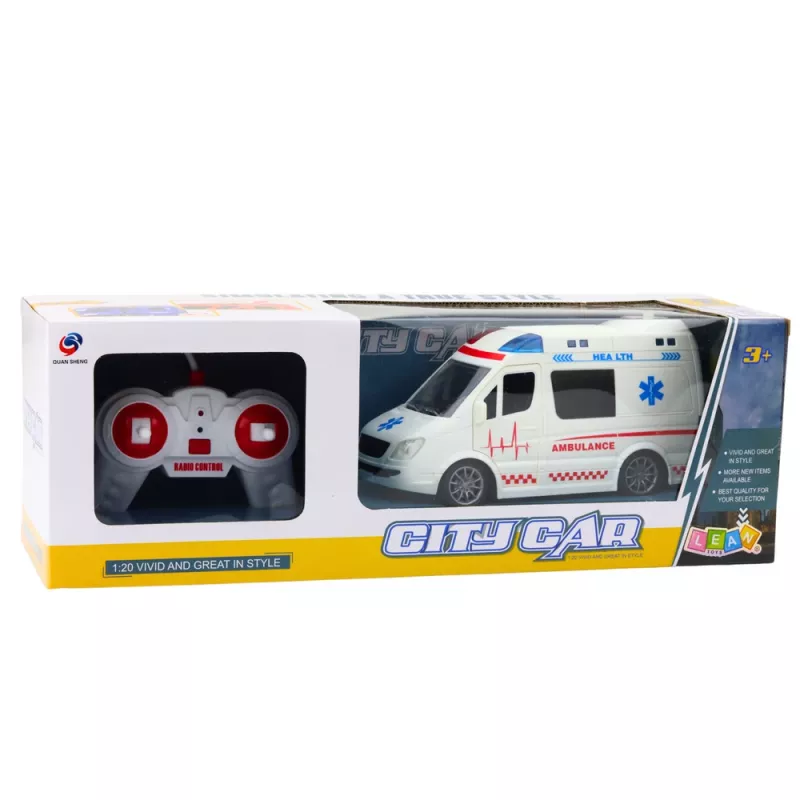 LEAN TOYS RC sanitka so svetlom a zvukom 1:20 biela