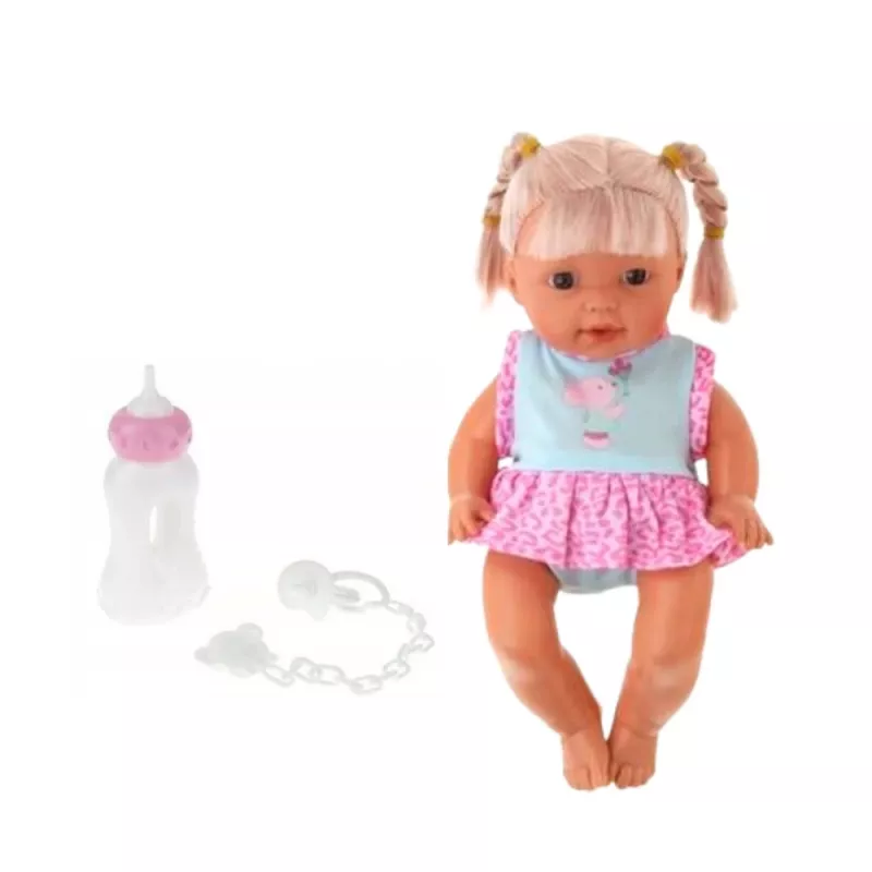LEAN TOYS Bábika v nosiči s fľašou, cumlíkom, rozpráva, bľaboce, ciká