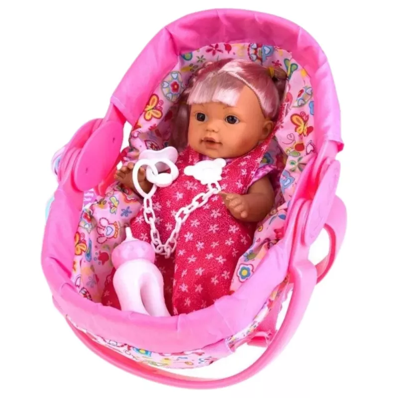 LEAN TOYS Bábika v nosiči s fľašou, cumlíkom, rozpráva, bľaboce, ciká