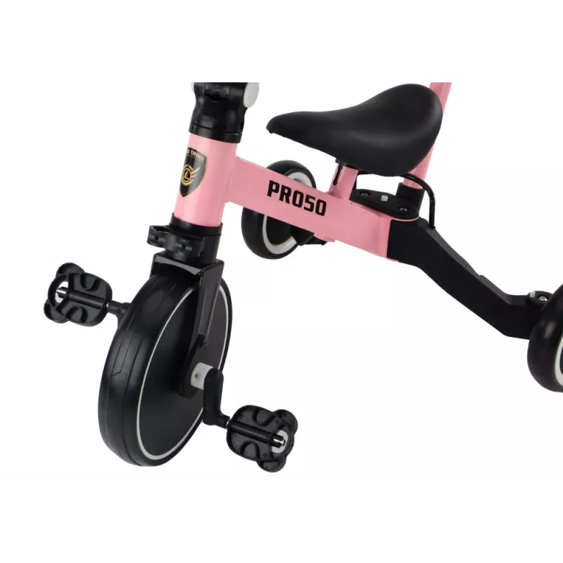 LEAN TRIKE PRO50 Trojkolka s tlačnou rukoväťou ružová
