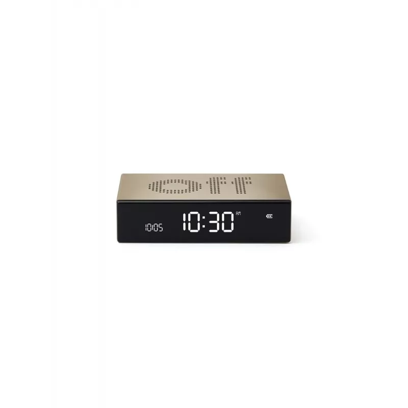 Lexon Flip Premium Budík obojstranný Zlatá LR152D