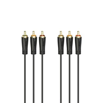 HAMA 3x RCA na 3x RCA audio/video kábel 3 m, pozlátené konektory