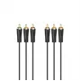 HAMA 3x RCA na 3x RCA audio/video kábel 3 m, pozlátené konektory
