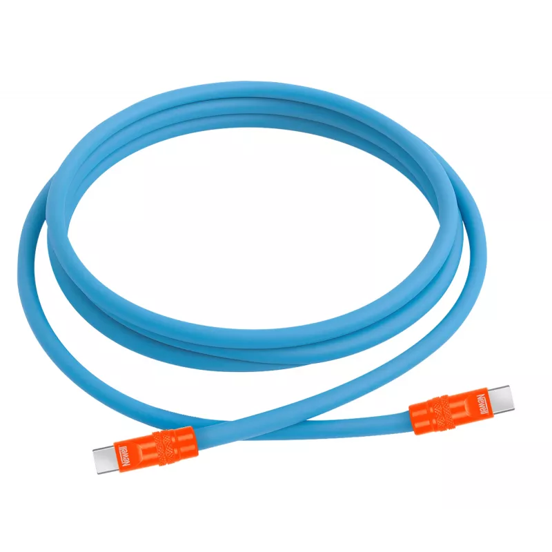 Newell kábel USB-C na USB-C 100W, 2m, silikónový, modro-oranžový