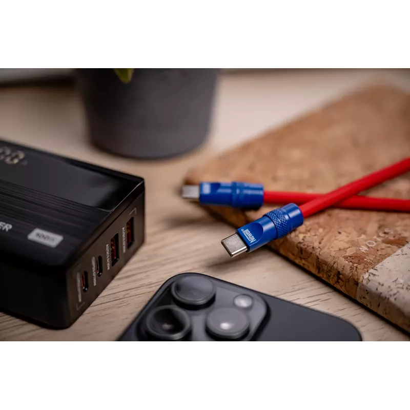 Newell kábel USB-C na USB-C 100W 2m silikónový červeno-tmavomodrý