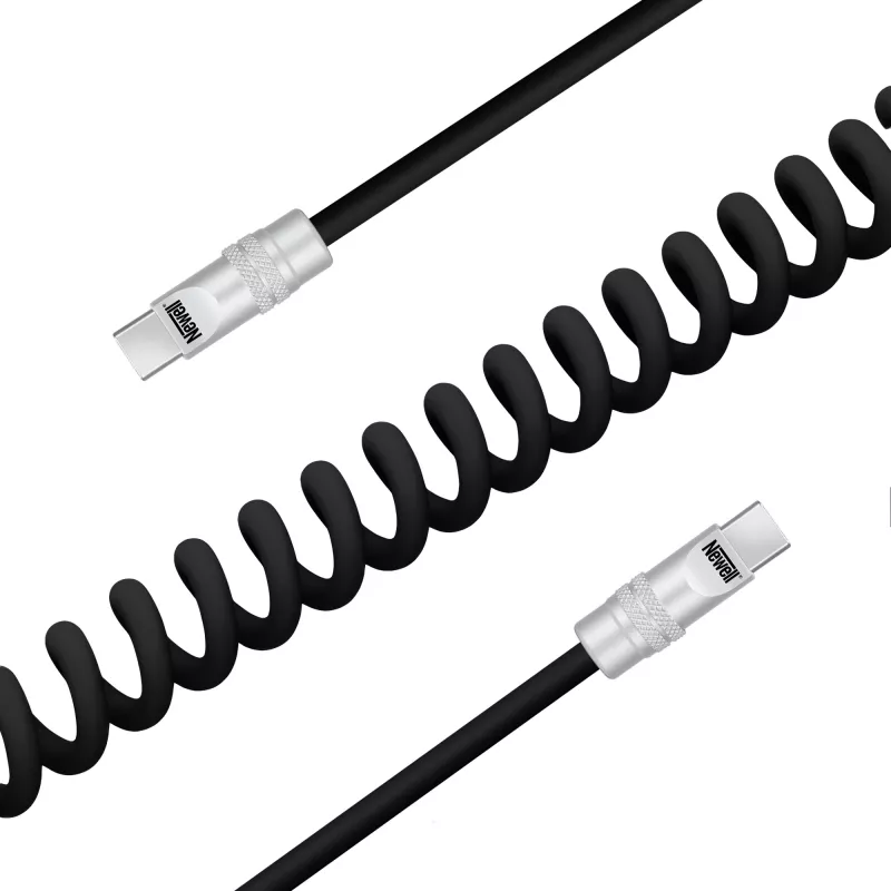 Newell kábel USB-C na USB-C 100W 1,5m silikónový špirálový čierny