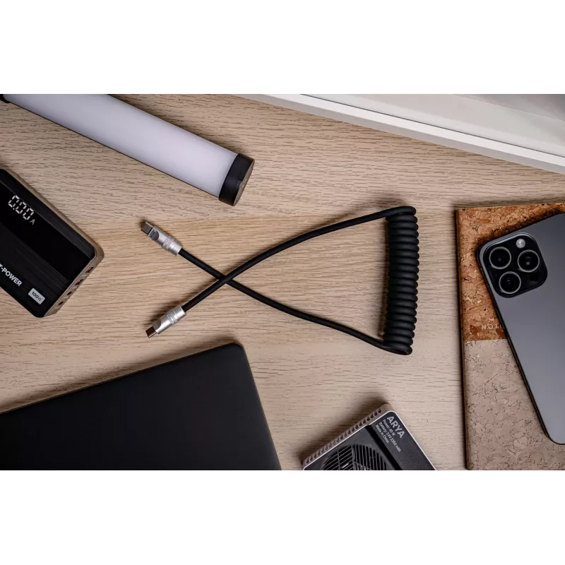 Newell kábel USB-C na USB-C 100W 1,5m silikónový špirálový čierny