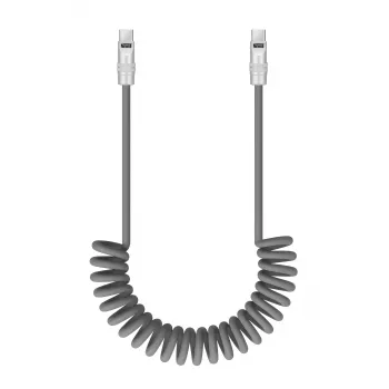 Newell kábel USB-C na USB-C 100W, 1,5m, silikónový, zvinutý, sivý