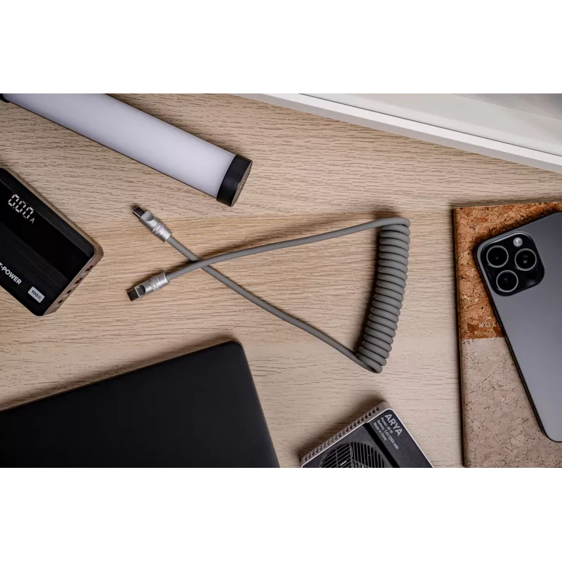 Newell kábel USB-C na USB-C 100W, 1,5m, silikónový, zvinutý, sivý
