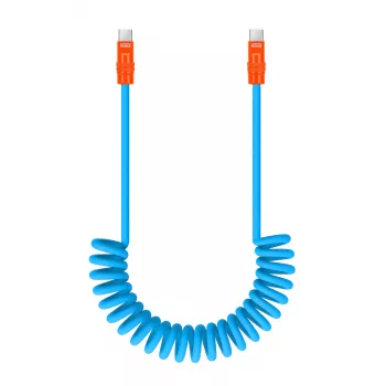 Newell kábel USB-C na USB-C 100W 1,5m silikónový zvinutý modro-oranžový