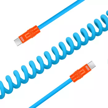 Newell kábel USB-C na USB-C 100W 1,5m silikónový zvinutý modro-oranžový