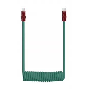 Newell USB-C na USB-C kábel 100W, 1,5m, silikónový, vinutý, zeleno-burgundský