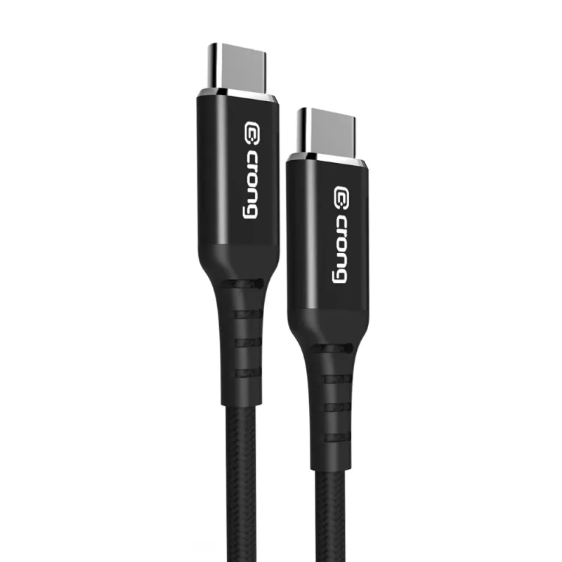 Crong Armor Link USB-C na USB-C kábel 100W PD 5A 200cm čierny