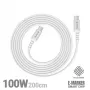 Crong Armor Link USB-C na USB-C kábel 100W PD 5A 200cm biely