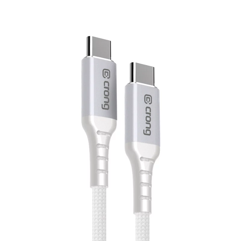Crong Armor Link USB-C na USB-C kábel 100W PD 5A 200cm biely