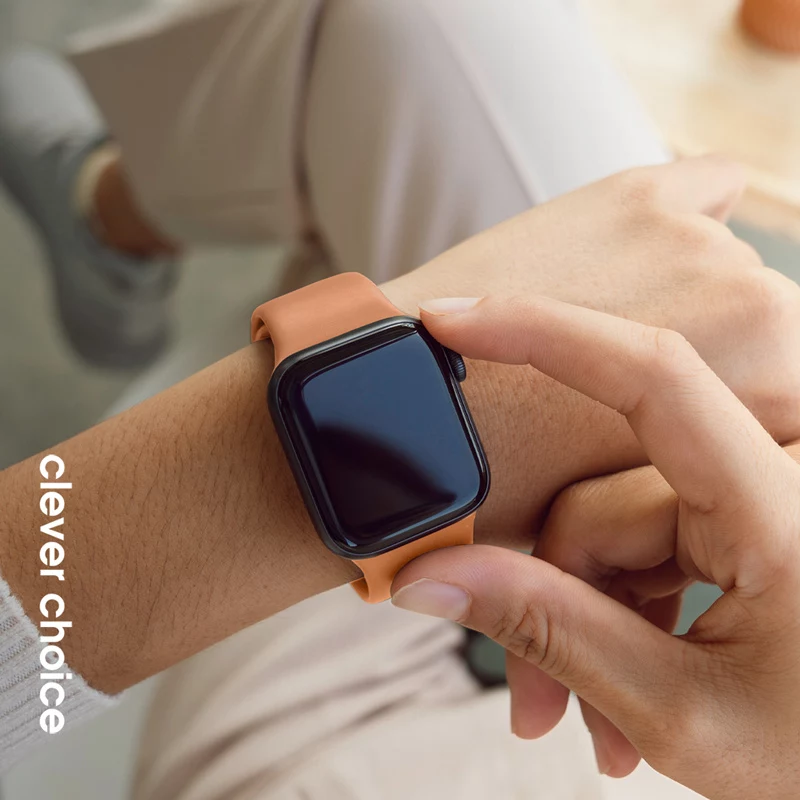 Crong Liquid Strap pre Apple Watch 38/40/41/42 mm (oranžový)
