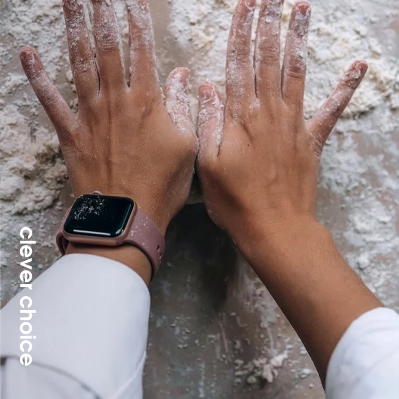 Crong Liquid Silicone Strap pre Apple Watch 38/40/41/42 mm - Dusty Pink