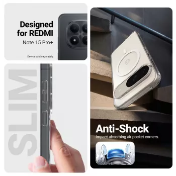 Crong Hybrid Clear Magnetic Case MagSafe pre Xiaomi Redmi Note 15 Pro+ 5G (transparentný)