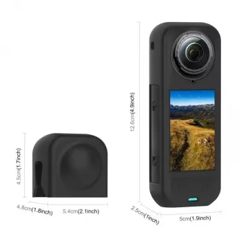 PULUZ PU757B Krytka objektívu a ochranné silikónové puzdro pre Insta360 X5