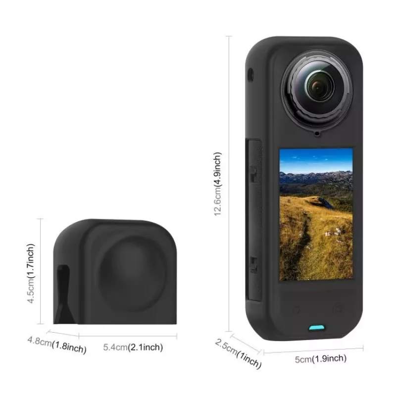 PULUZ PU757B Krytka objektívu a ochranné silikónové puzdro pre Insta360 X5