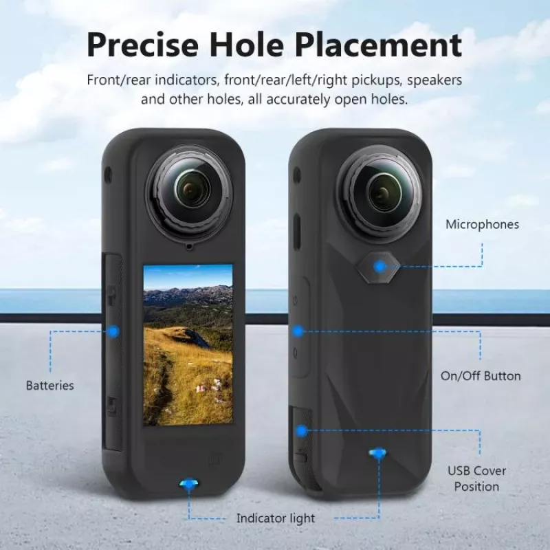 PULUZ PU757B Krytka objektívu a ochranné silikónové puzdro pre Insta360 X5