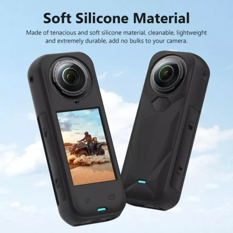 PULUZ PU757B Krytka objektívu a ochranné silikónové puzdro pre Insta360 X5