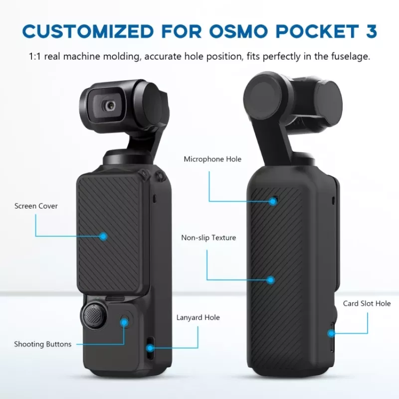 PULUZ silikónové ochranné puzdro pre DJI Osmo Pocket 3 - čierne