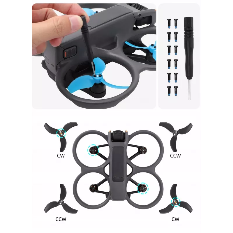 SUNNYLIFE 3032S-2-D sada vrtúľ 4 ks pre DJI Avata 2 - čierna
